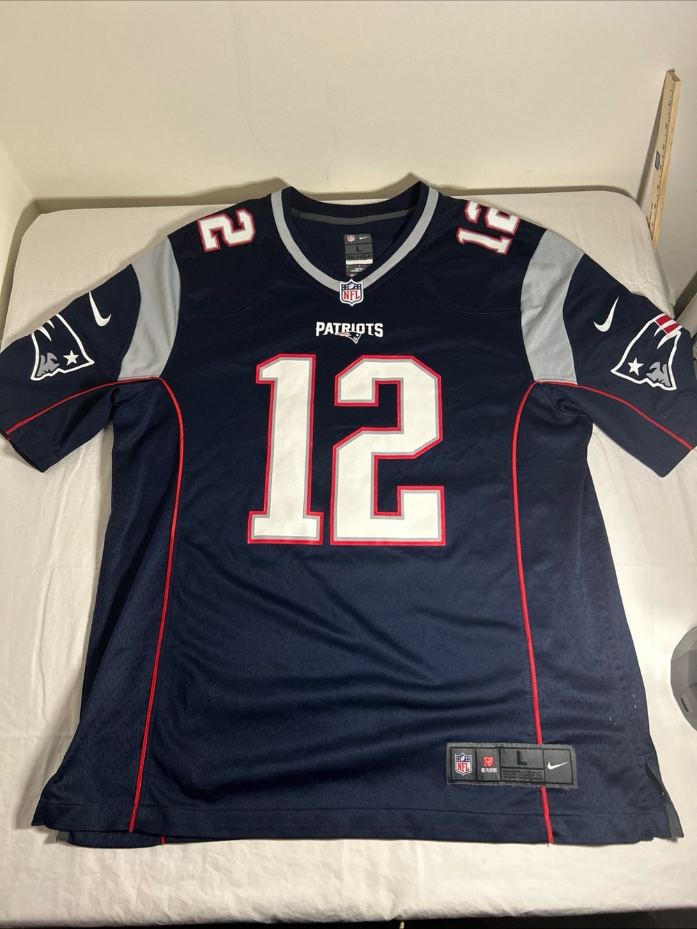 Nike Tom Brady New England Patriots On Field NFL Football Jersey Size Large #12